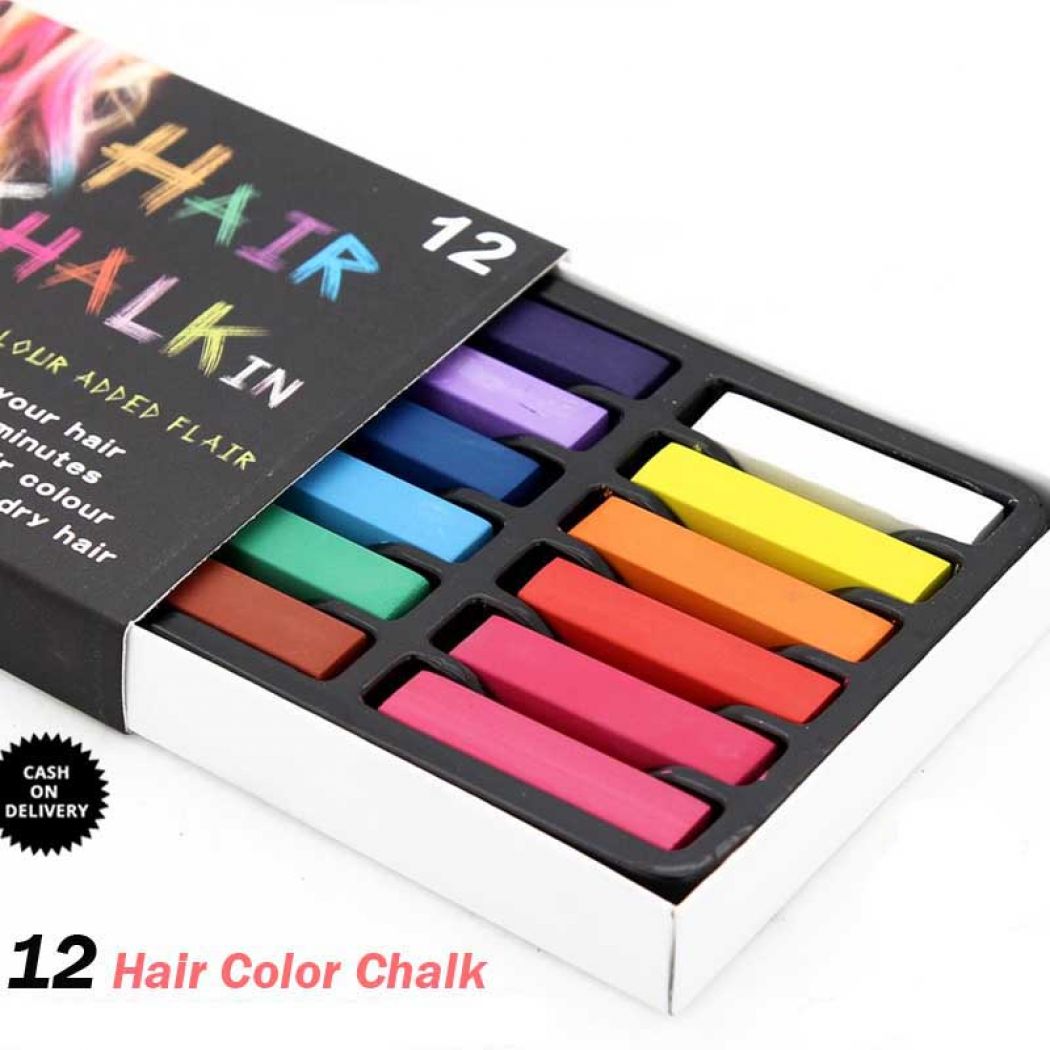 12 Temporary Hair Coloring Chalk